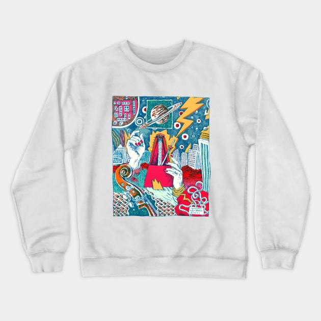 The Saturnal Note, by Maximiliano Lopez Barrios Crewneck Sweatshirt by Grafixo Sur